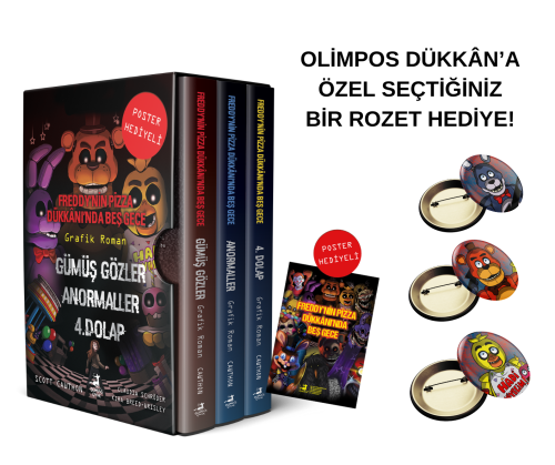 Freddy'nin Pizza Dükkanında Beş Gece Çizgi Roman Serisi Seti (3 KİTAP) POSTER HEDİYELİ
