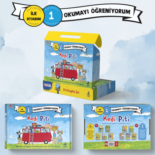 Kedi Piti Kutulu Set - Olimpos Yayınları Kitap Dolu Günler Diler...